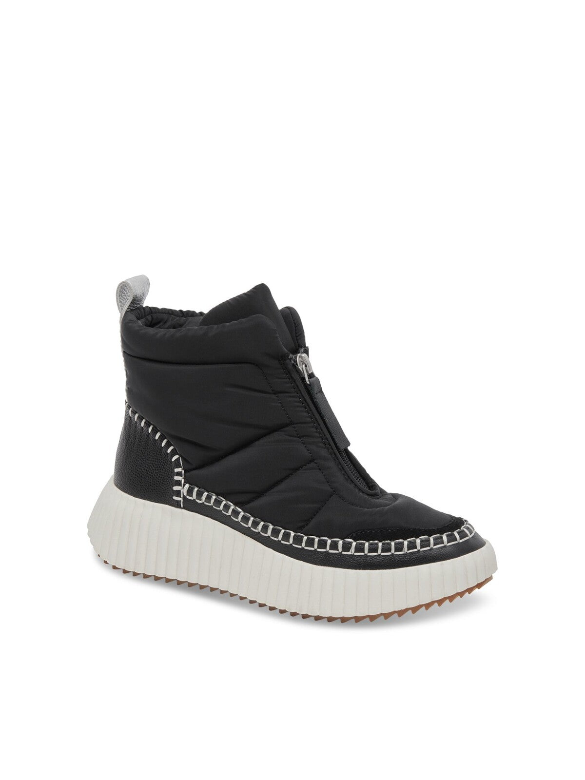 DOLCE VITA Womens Black Color Block 1-1/2" Platform Back Pull-Tab Padded Devlin Round Toe Wedge Zip-Up Sneakers Shoes 7.5