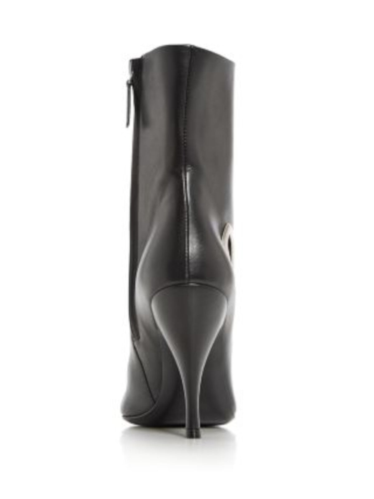 OFF WHITE Womens Black Logo Hardware Lined Cutout Padded Crescent Pointed Toe Stiletto Zip-Up Dress Booties 36