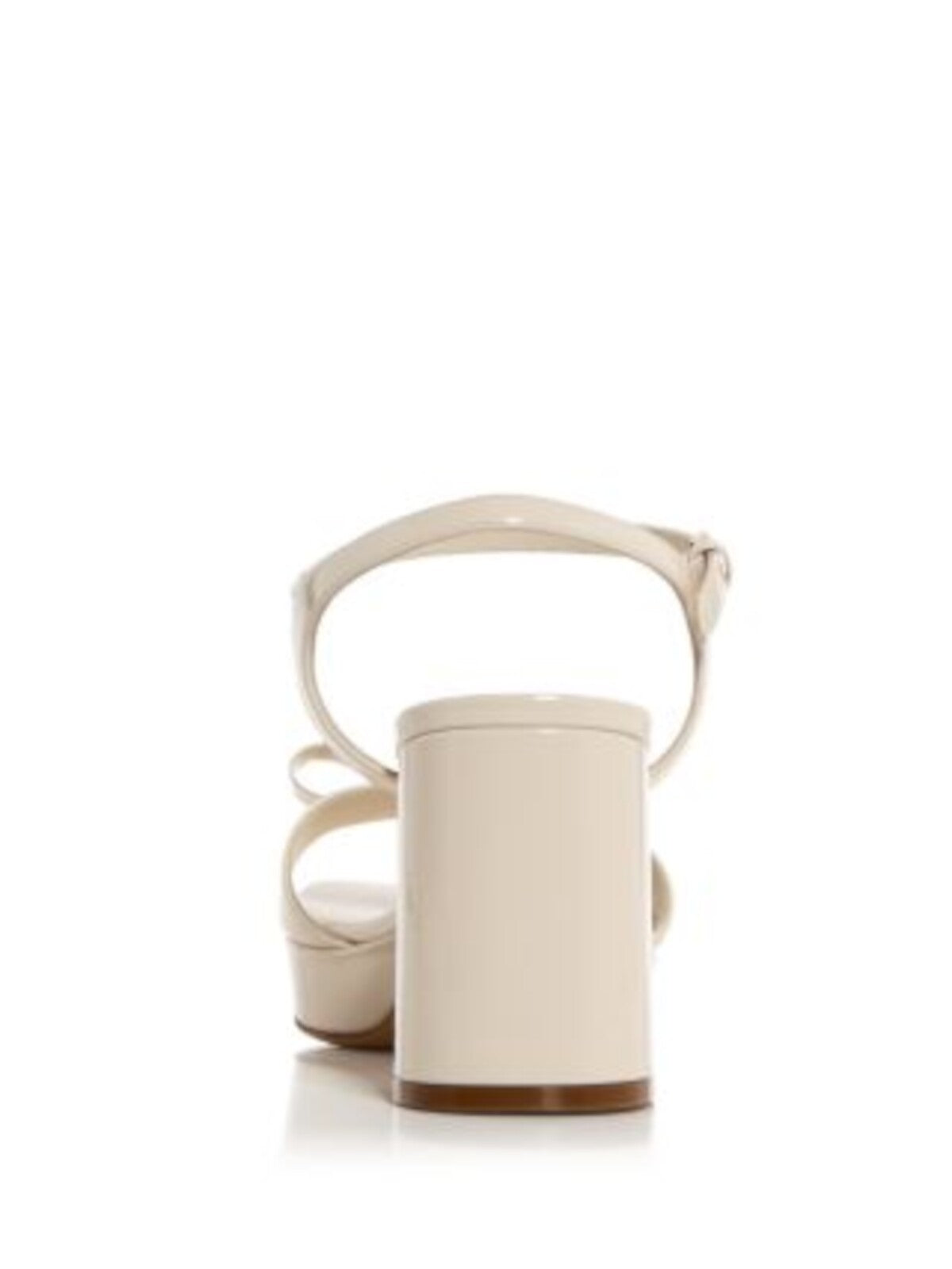FERRAGAMO Womens Ivory Padded Logo Hardware Ankle Strap Bow Accent Marika Square Toe Block Heel Buckle Leather Dress Heeled Sandal 6.5