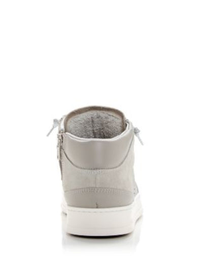 P448 Womens Gray Mixed Media Lace-Up Front Perforated Padded Bali Round Toe Zip-Up Sneakers Shoes 39