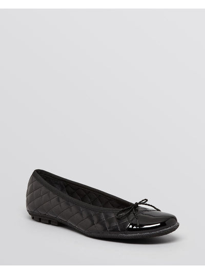 PAUL MAYER Womens Black Quilted Padded Cozy Cap Toe Slip On Dress Ballet Flats 5.5 M
