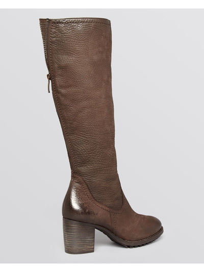 PAUL GREEN Womens Brown Dual Zip Closure Treaded Padded Charlotte Round Toe Stacked Heel Zip-Up Leather Dress Boots 6