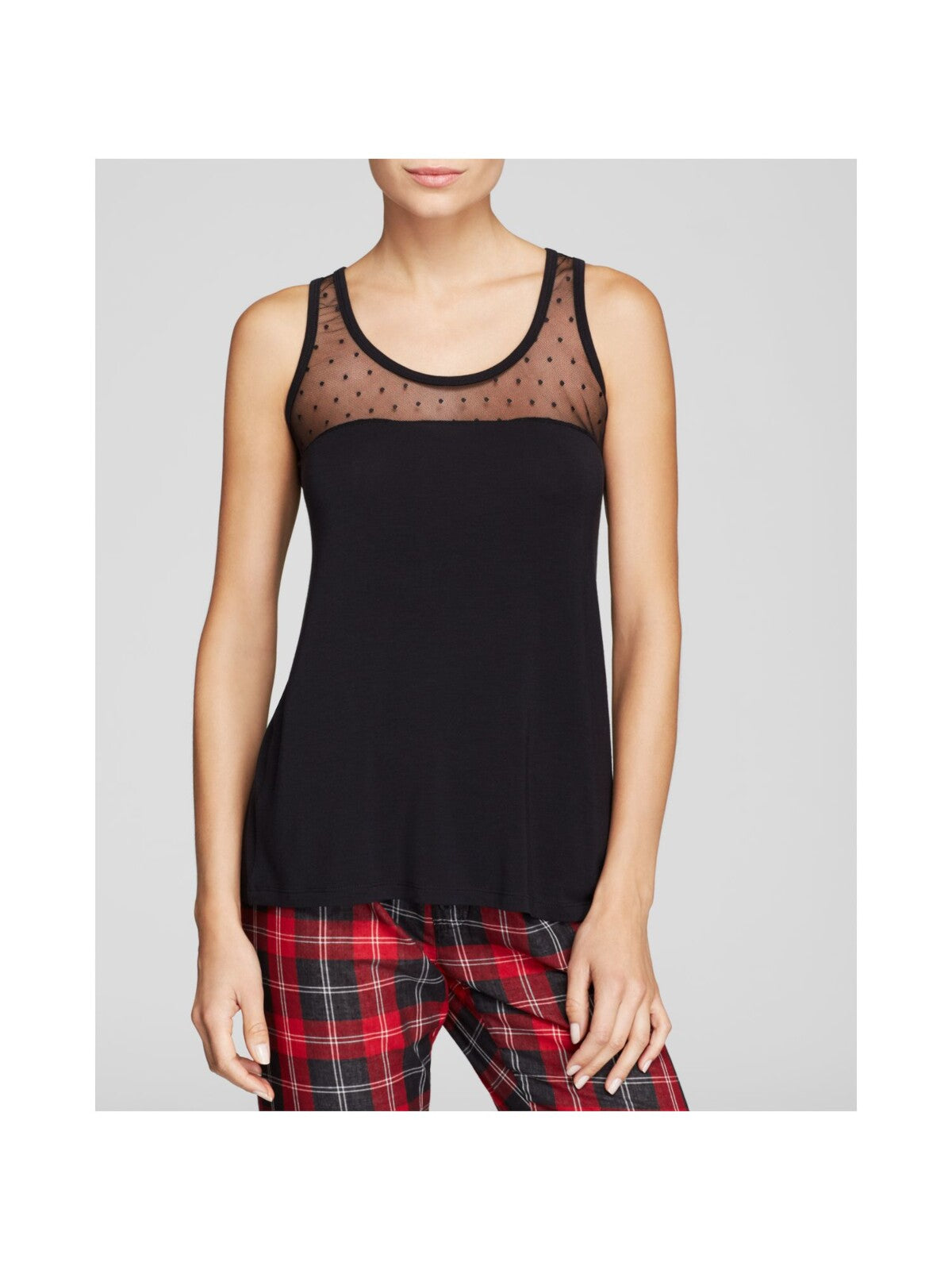 P.J. SALVAGE Intimates Black Mesh Sleep Shirt Pajama Top M