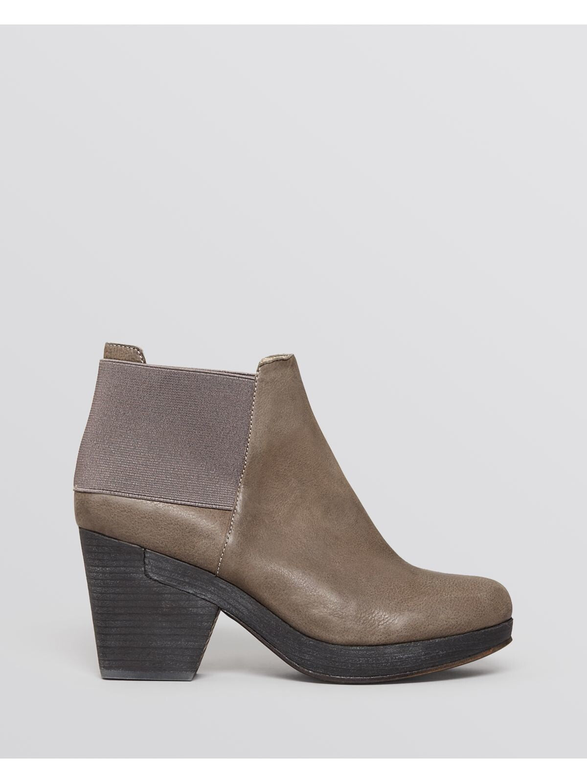 EILEEN FISHER Womens Gray 1" Platform Stretch Cloud Round Toe Wedge Leather Dress Booties 8 M