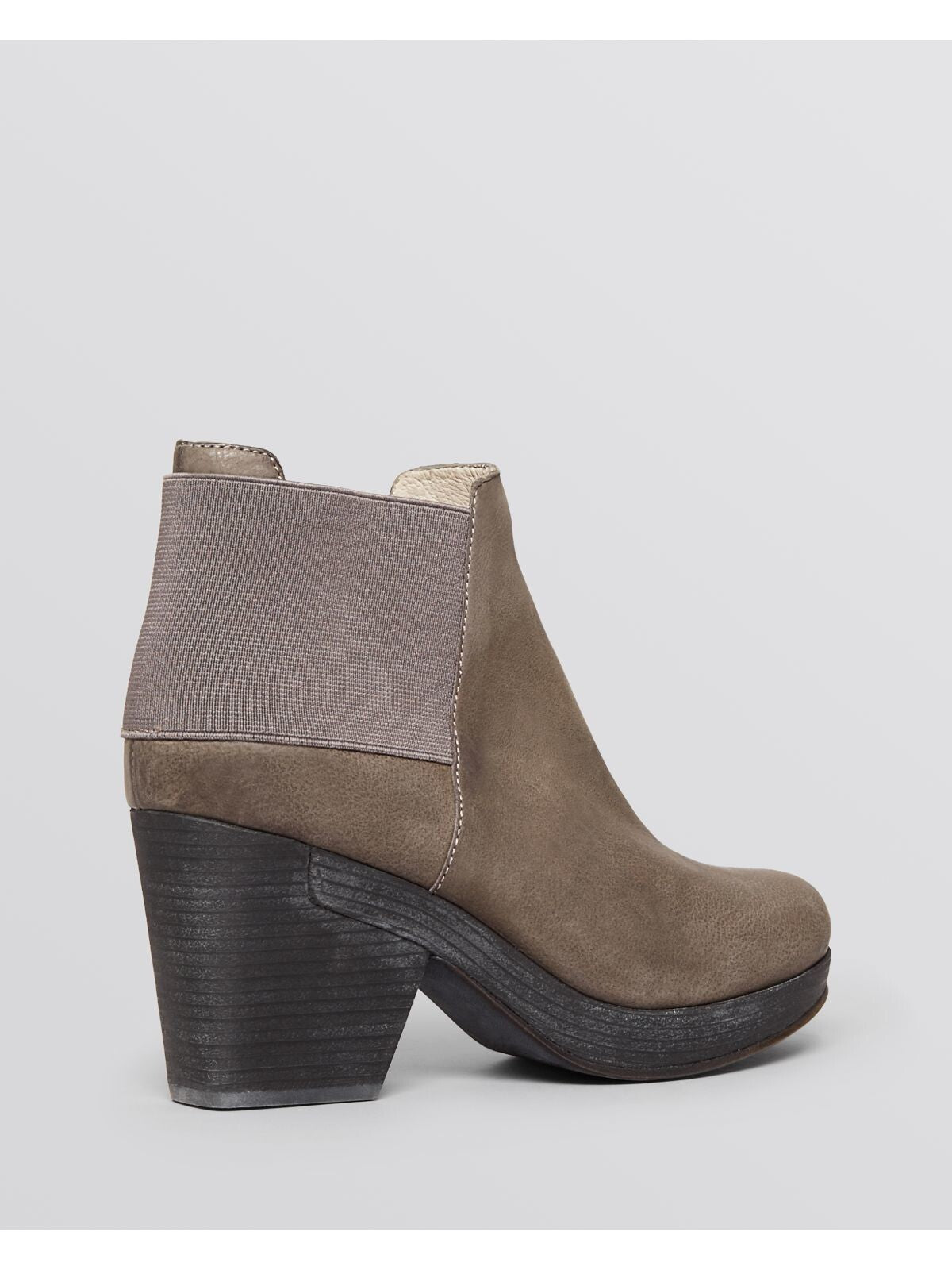 EILEEN FISHER Womens Gray 1" Platform Stretch Cloud Round Toe Wedge Leather Dress Booties 8 M