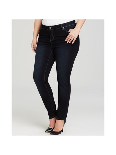 MYNT 1792 Womens Navy Stretch Zippered Pocketed Skinny Jeans Plus 22W