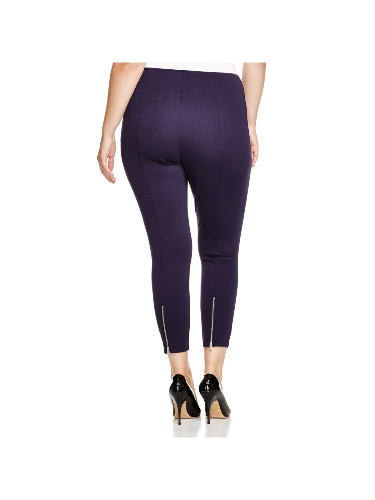 LYSSE Womens Stretch Back Leg Seams With Zipper Pull Skinny Leggings