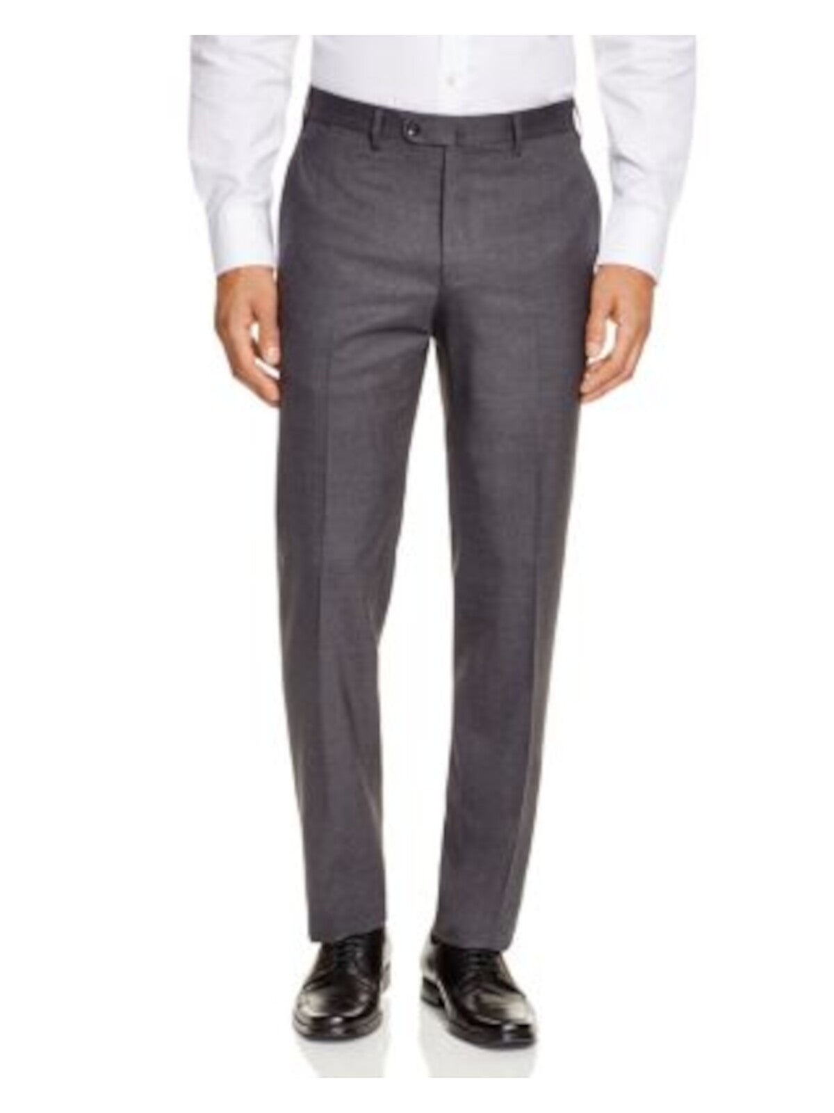 ALDO VALENTINI Mens Trentotto Gray Flat Front, Slim Fit Pants 38 Waist