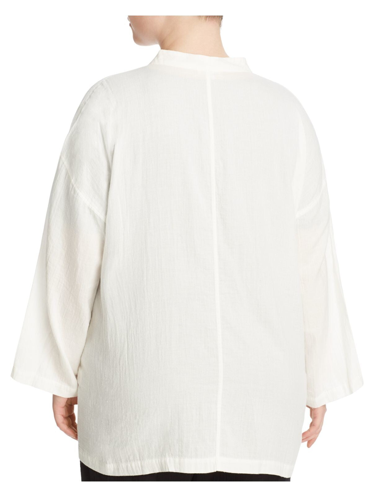 EILEEN FISHER Womens White Pocketed Long Sleeve Open Front Sweater Plus 3X