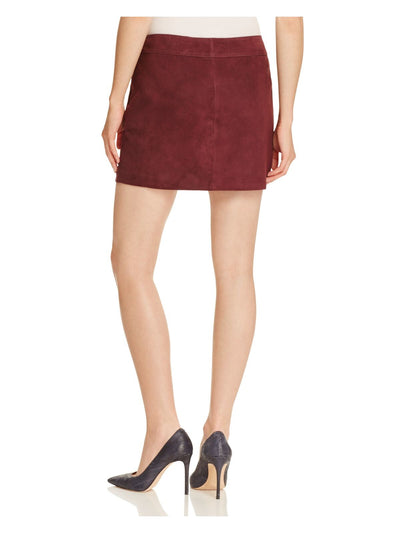 PARKER Womens Burgundy Mini Skirt Size: 2