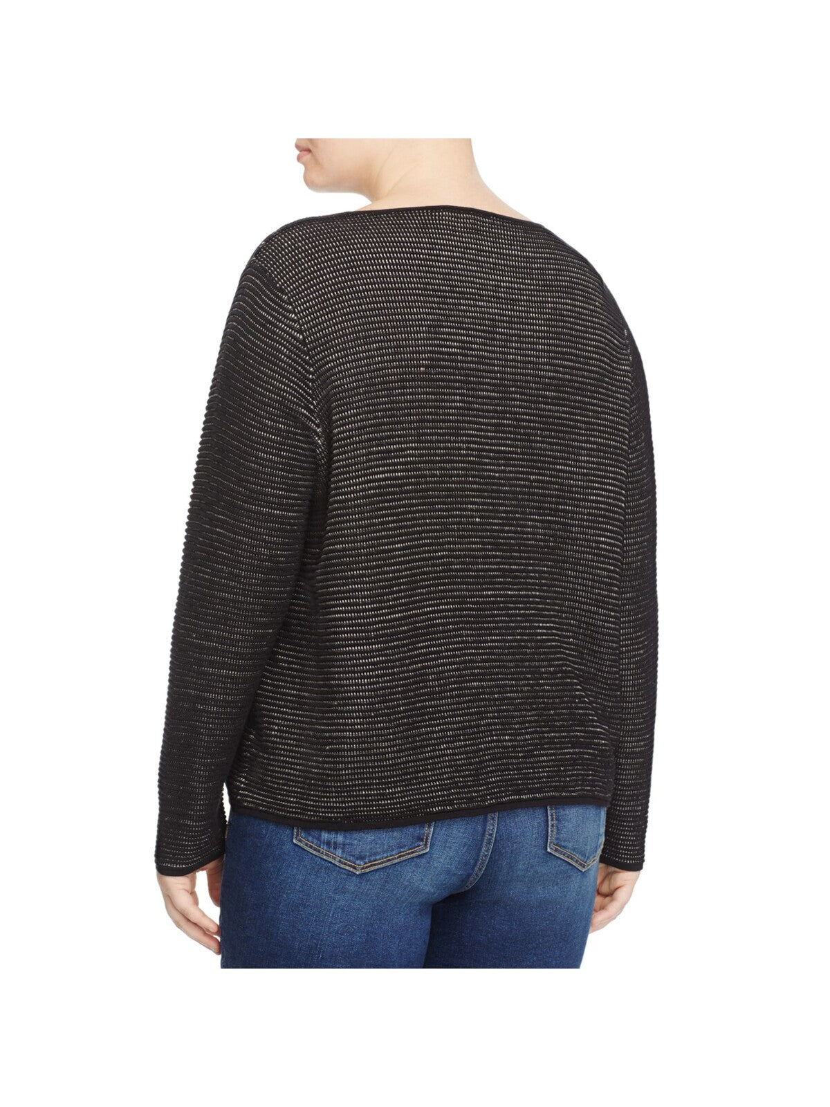 EILEEN FISHER Womens Black Long Sleeve Boat Neck Wear To Work Sweater Plus 2X