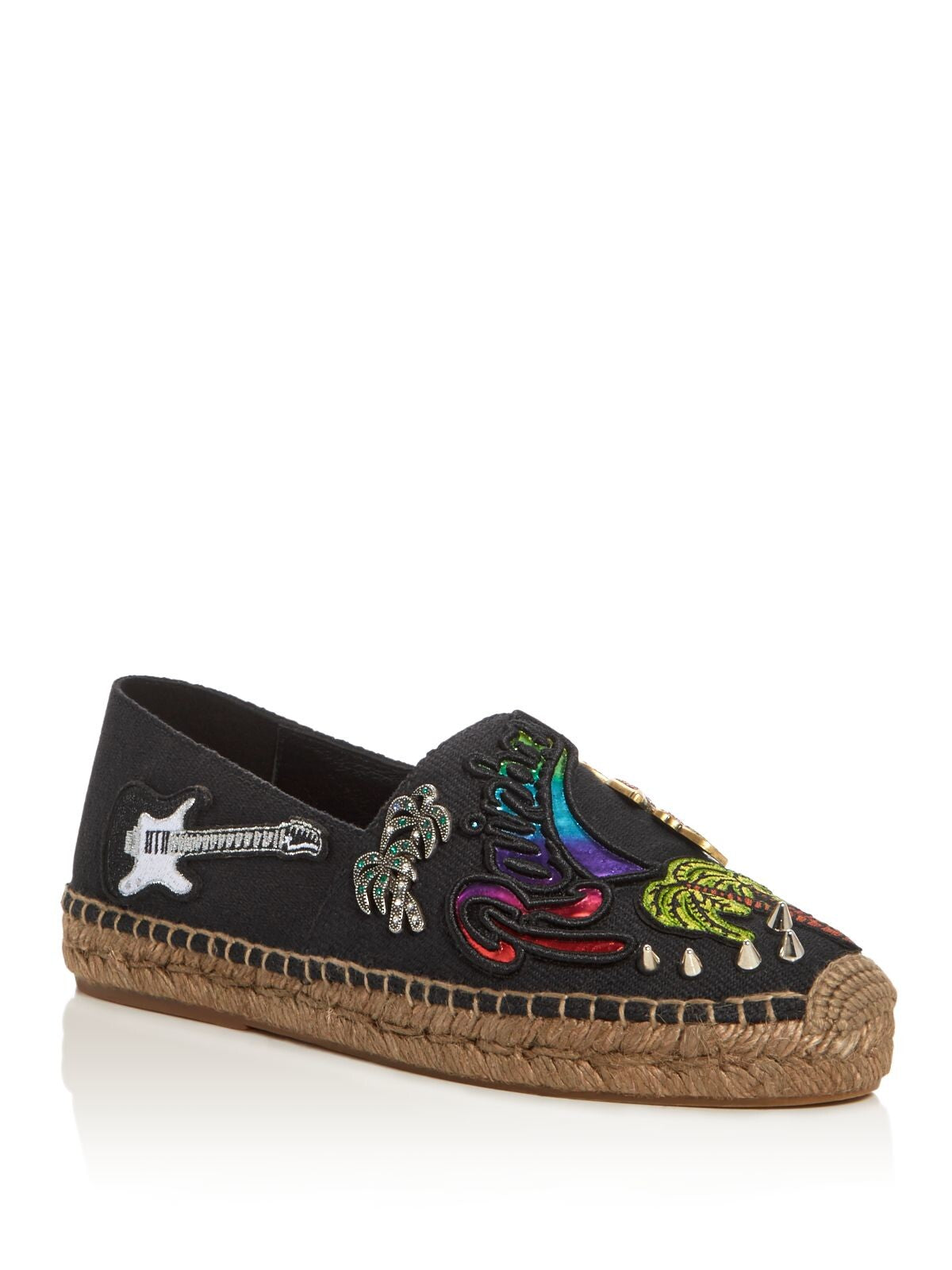 MARC JACOBS Womens Black Embellished Embroidered Sienna Round Toe Slip On Espadrille Shoes 37