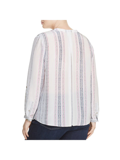 NIC+ZOE Womens Roll-tab Sleeve Split Top