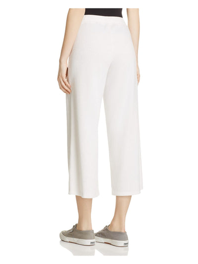 ATM Womens Cropped Wide Leg Creased Capri Pants