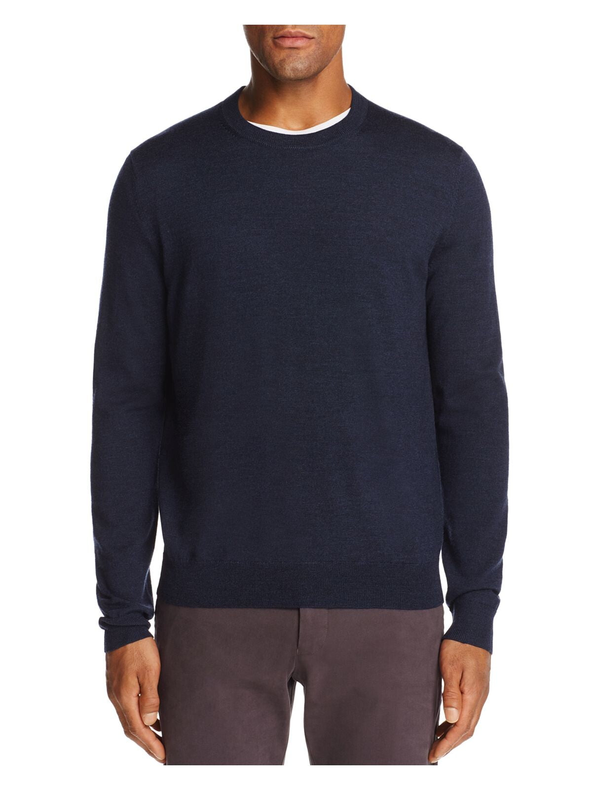 THE MENS STORE Mens Navy Long Sleeve Crew Neck Merino Blend Pullover Sweater XXL