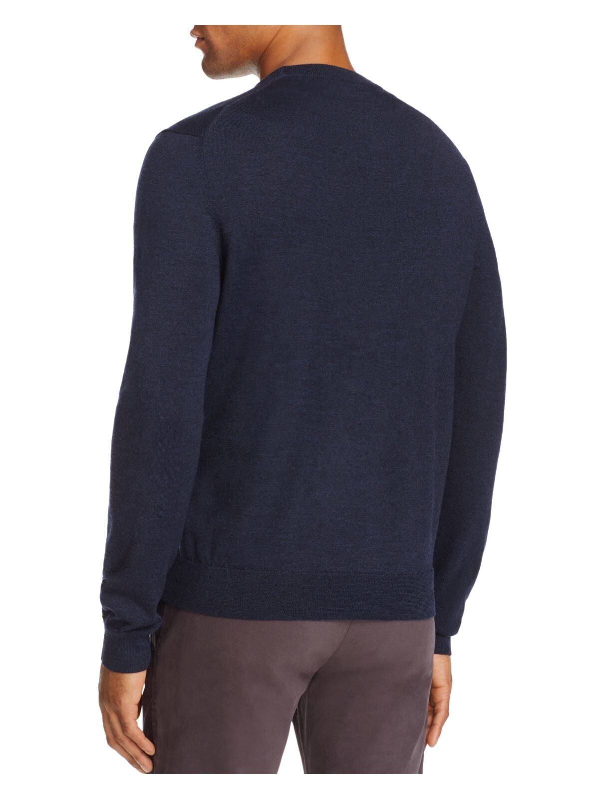 THE MENS STORE Mens Navy Long Sleeve Crew Neck Merino Blend Pullover Sweater XXL