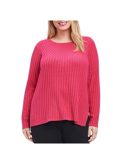 FOXCROFT Womens Glitter Ribbed Long Sleeve Crew Neck Sweater