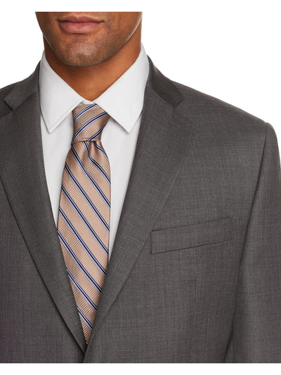 MICHAEL KORS Mens Sharkskin Gray Single Breasted, Classic Fit Wool Blend Blazer 42L