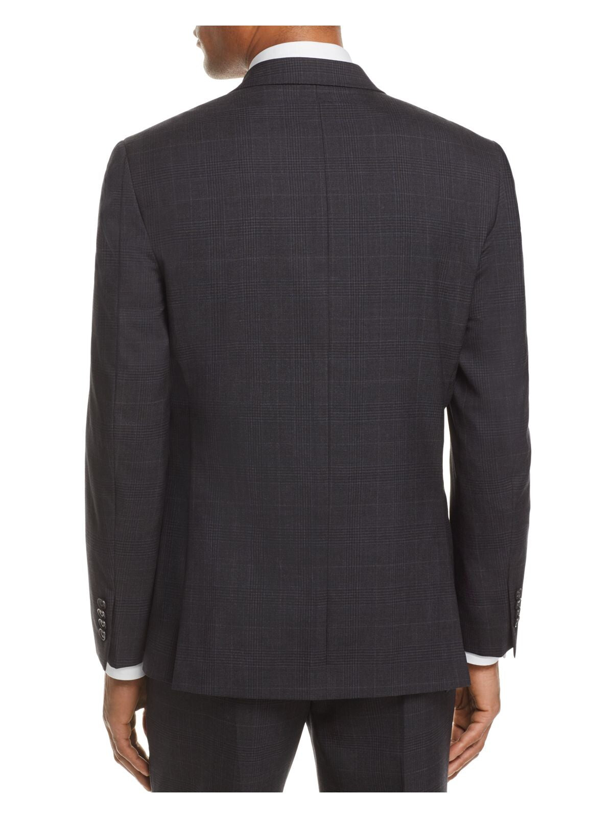 MICHAEL KORS Mens Gray Single Breasted, Stretch, Windowpane Plaid Classic Fit Stretch Suit Separate Blazer Jacket 42 LONG