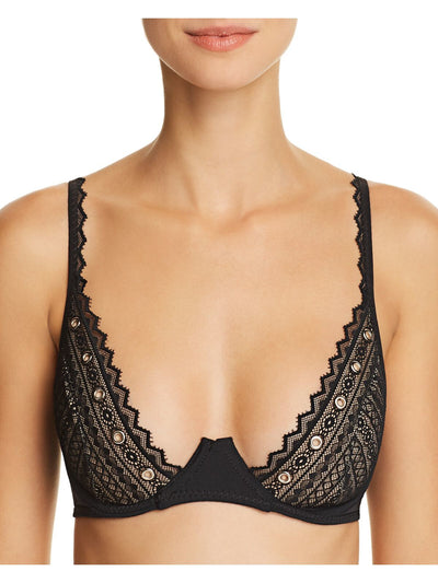 THISTLE & SPIRE Intimates Black Grommet Details On Front Underwire Bra 32B