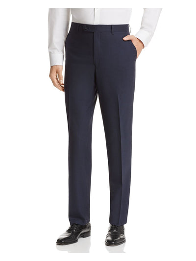 MICHAEL KORS Mens Navy Flat Front Straight Leg Stretch Wool Blend Pants W33/ L30