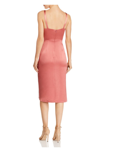 JILL STUART Womens Burgundy Sleeveless V Neck Midi Tulip Party Dress Size: 4