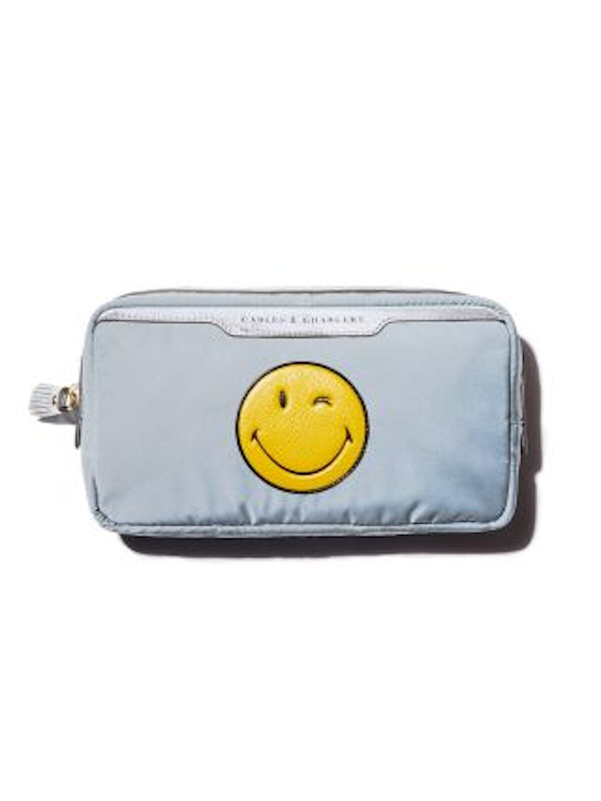 Anya Hindmarch Women's Silver Printed Nylon Strapless Clutch Handbag Purse