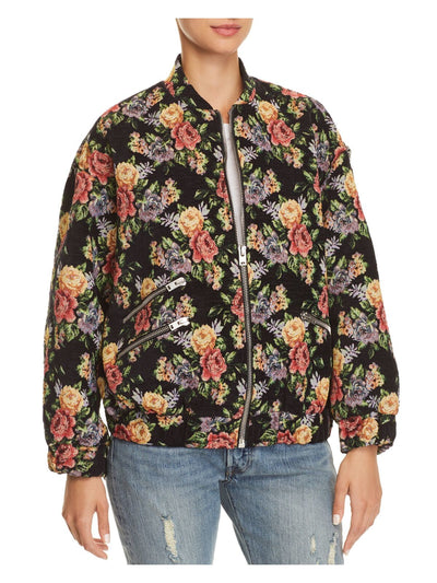 IRO.JEANS Womens Black Floral Bomber Jacket 4