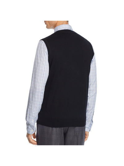 THE MENS STORE Mens Black V Neck Classic Fit Sweater Vest M