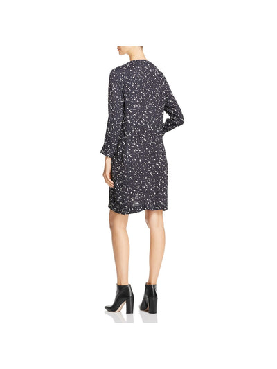 MKT STUDIO Womens Black Sheer 3/4 Sleeve V Neck Above The Knee Wear To Work Shift Dress 42