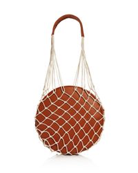 AQUA Women's Brown Faux Leather Double Flat Strap Round Handbag Purse