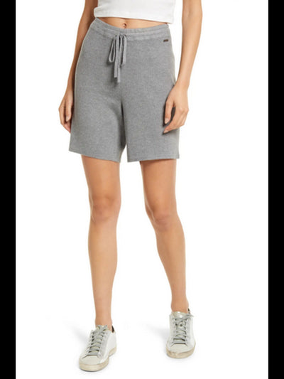 GUESS Womens Gray Ribbed Drawstring Waist Pull-on Bermuda Shorts XS