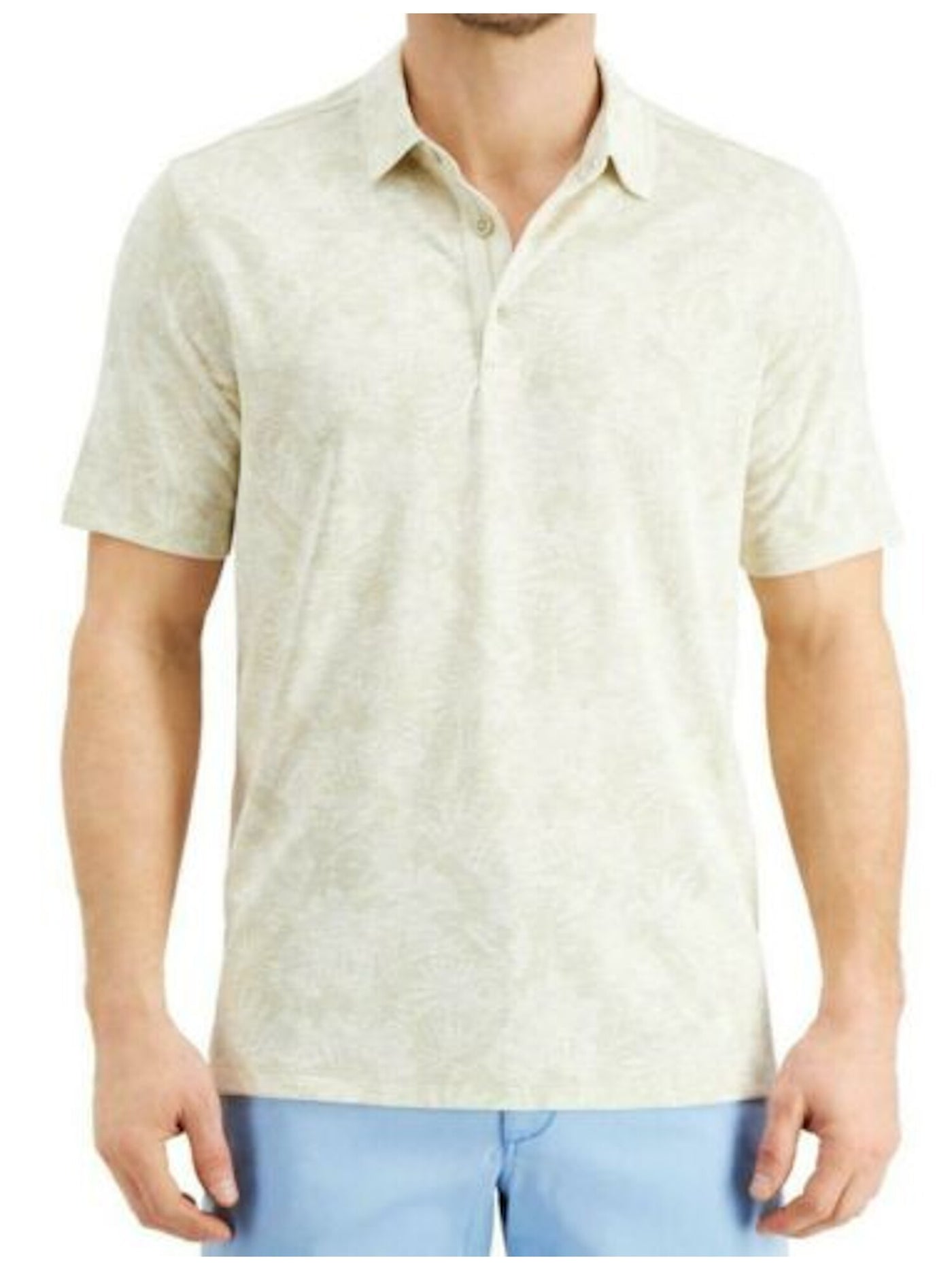 TOMMY BAHAMA Mens Beige Floral Classic Fit Polo M