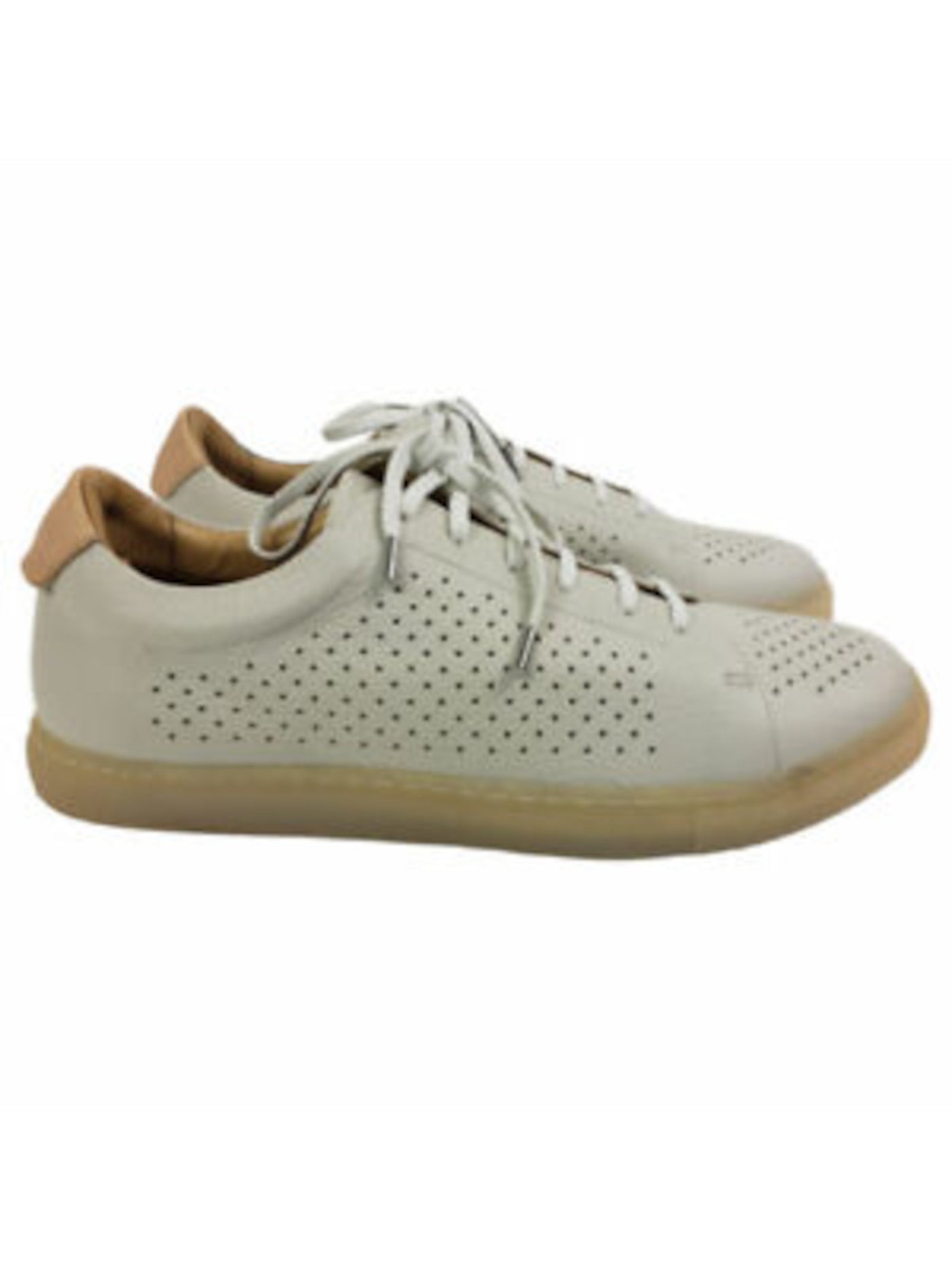 PARIS IN PARIS Mens Ivory No. 2 Round Toe Platform Lace-Up Leather Athletic Sneakers Shoes 45