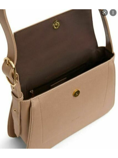 MATT & NAT Women's Beige Leia Nylon Logo Studded Adjustable Strap Shoulder Bag