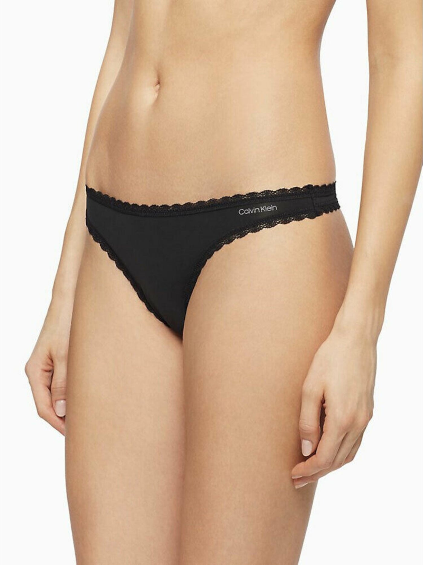 CALVIN KLEIN Intimates Black Nylon Blend Everyday Thong Size: XS