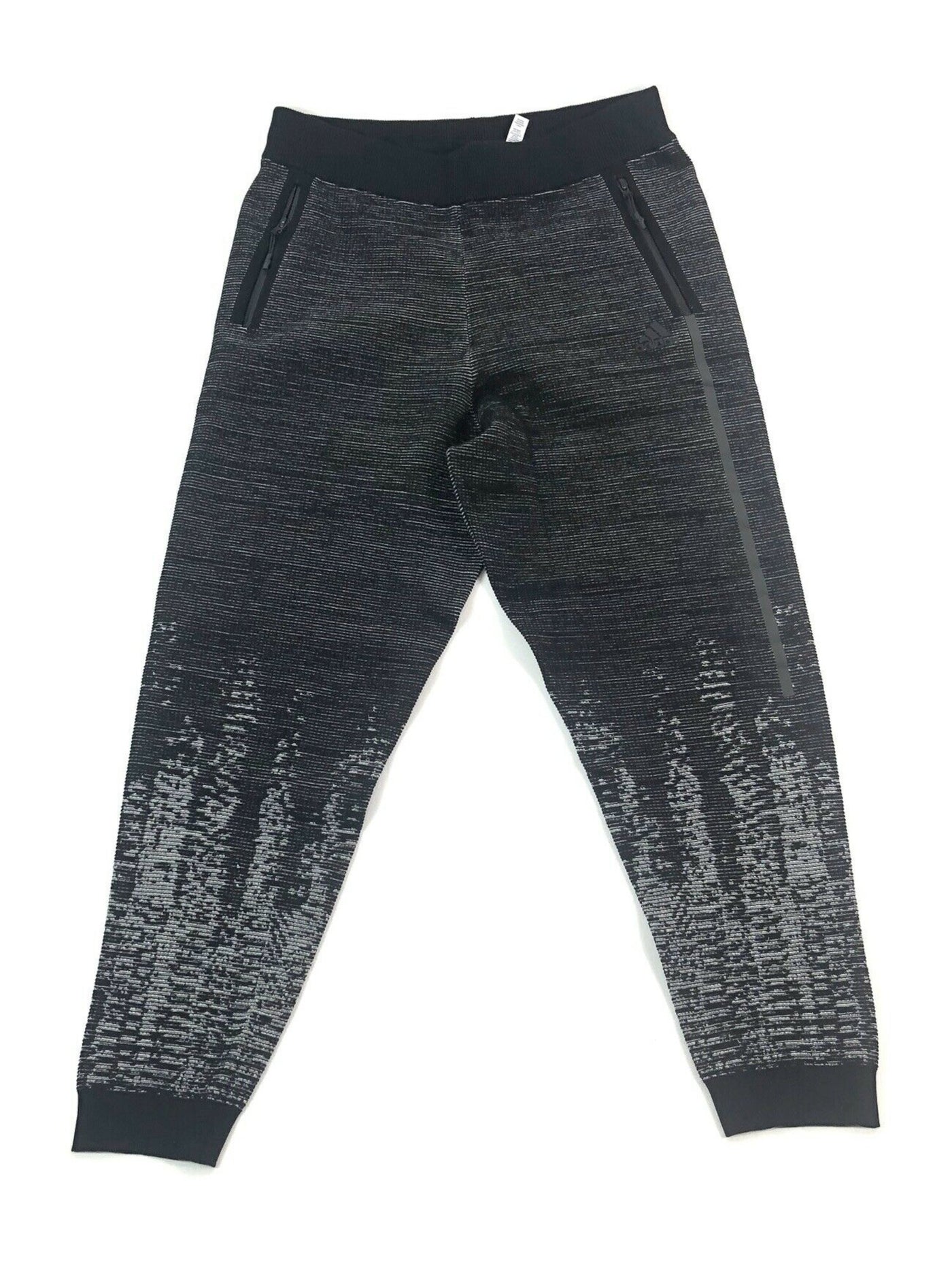 ADIDAS Womens Black Textured Pocketed Printed Active Wear Lounge Pants XL