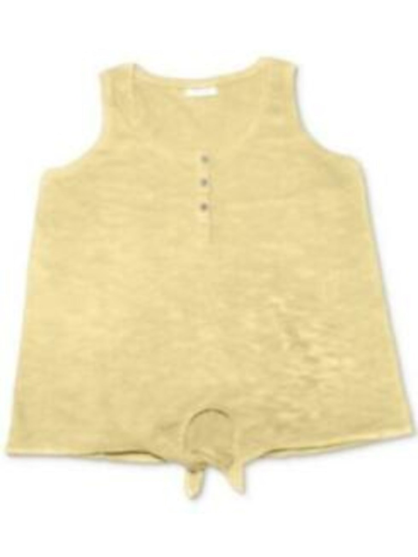 STYLE & COMPANY Womens Yellow Tie-front Henley Sleeveless Scoop Neck Tank Top XXL