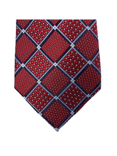 PERRY ELLIS Mens Navy Neat Tile Textured Classic Neck Tie