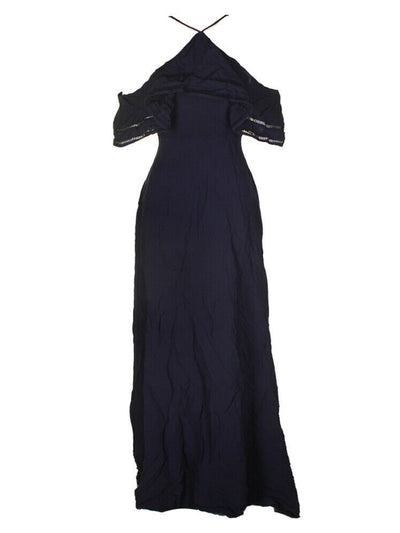 MARE MARE Womens Navy Cold Shoulder Gown Full-Length Evening Dress Size: S