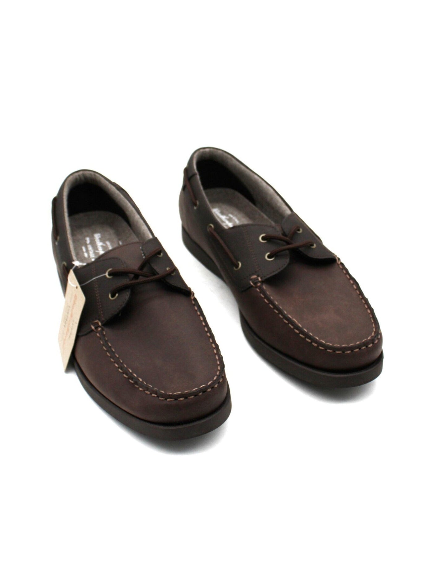 WEATHERPROOF VINTAGE Mens Brown Cushioned Benny Round Toe Lace-Up Boat Shoes 9 M