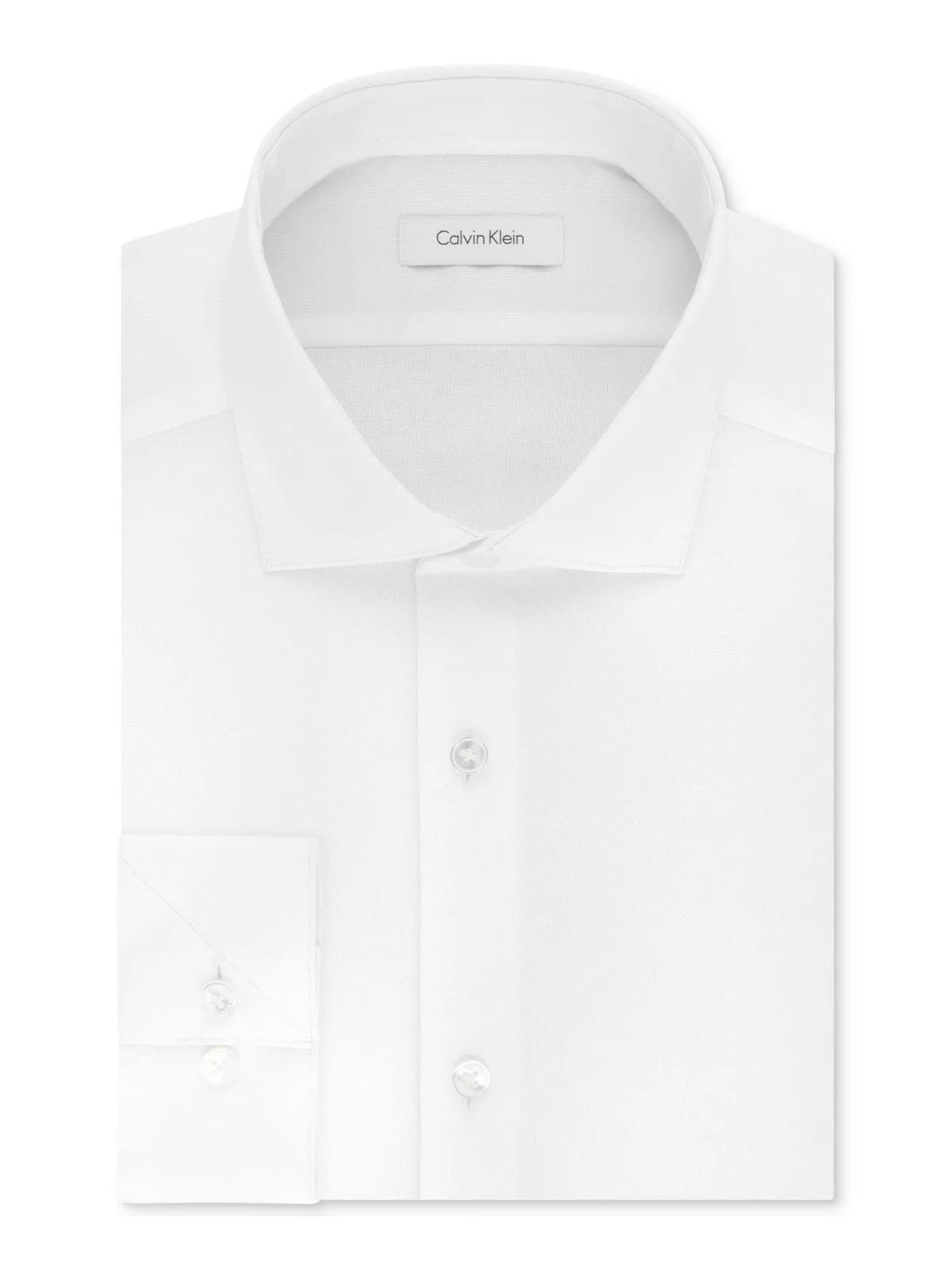 CALVIN KLEIN Mens White Spread Collar Extra Slim Fit Dress Shirt 16.5- 34/35