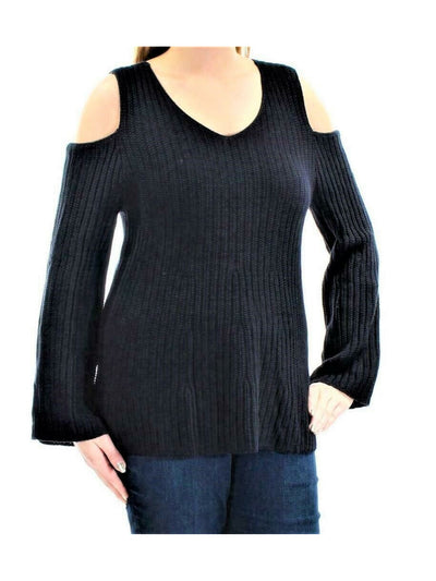 STYLE & COMPANY Womens Black Long Sleeve Scoop Neck Sweater XS