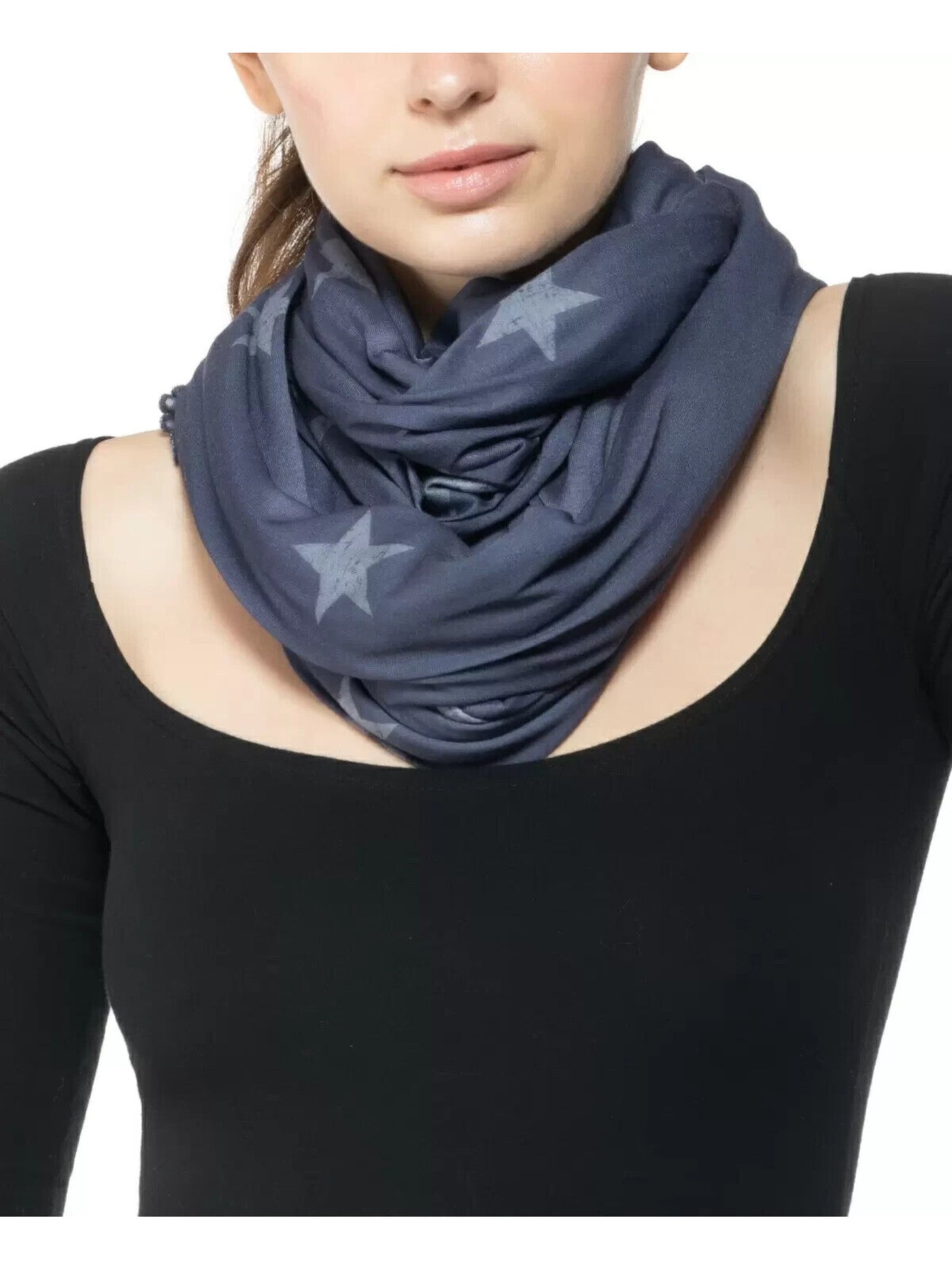 JENNI Womens Navy Cotton Neckwarmer Scarf