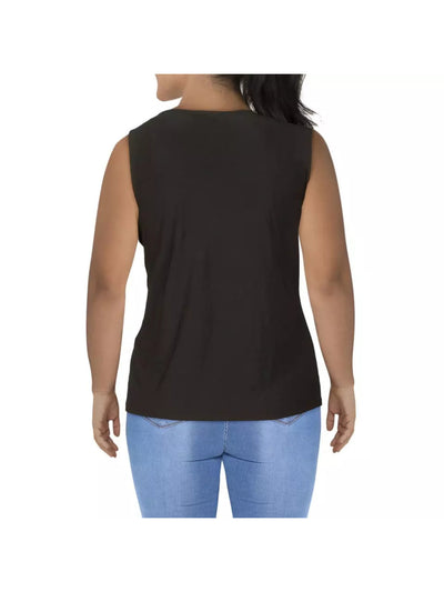 R&M RICHARDS Womens Black Sleeveless Scoop Neck Tank Top 18