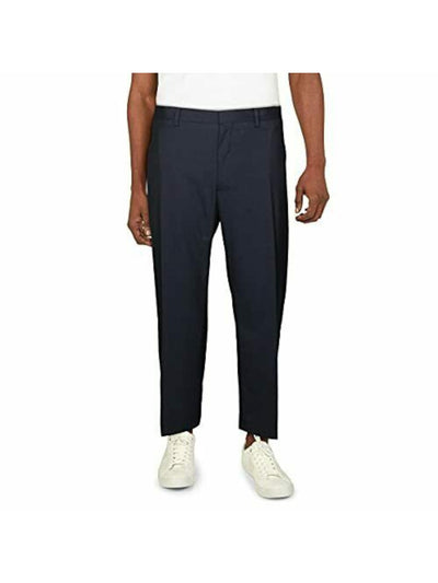 JM COLLECTION Mens Navy Straight Leg, Classic Fit Pants 40 X 32