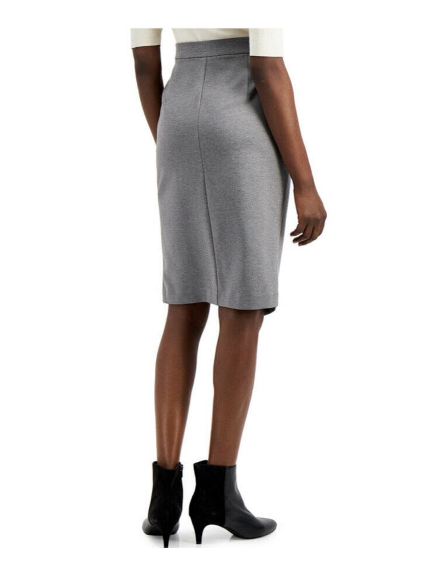 ALFANI Womens Gray Knee Length Faux Wrap Skirt Size: 2