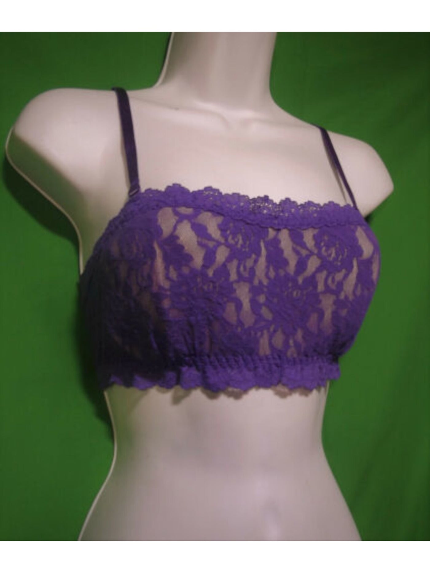 HANKY PANKY Intimates Purple Floral Bandeau Bralette Bra M