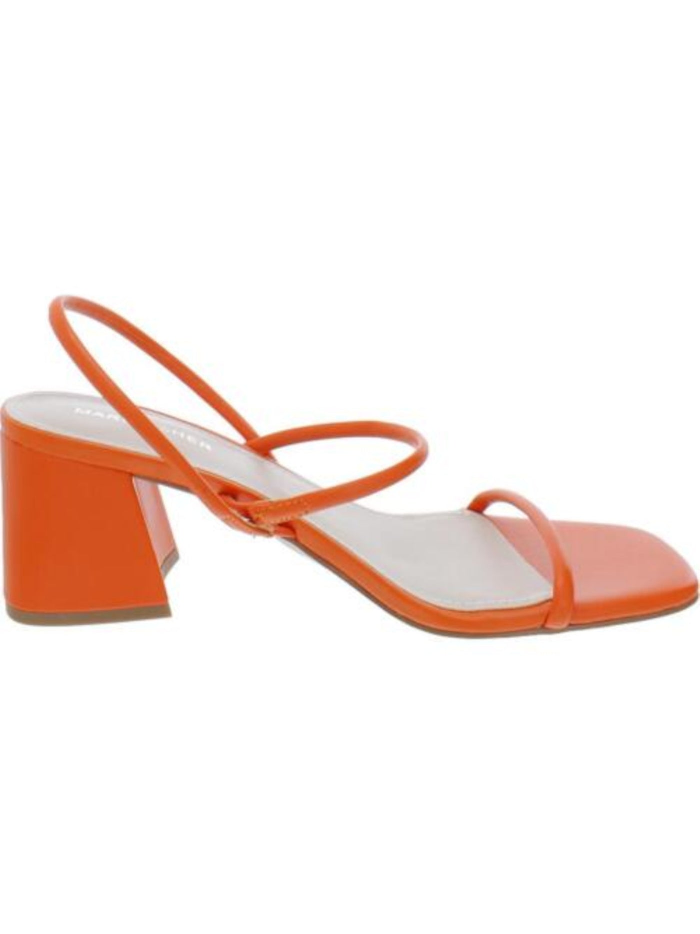 MARC FISHER Womens Orange Padded Goring Galvin Square Toe Block Heel Slip On Dress Slingback Sandal 6.5 M