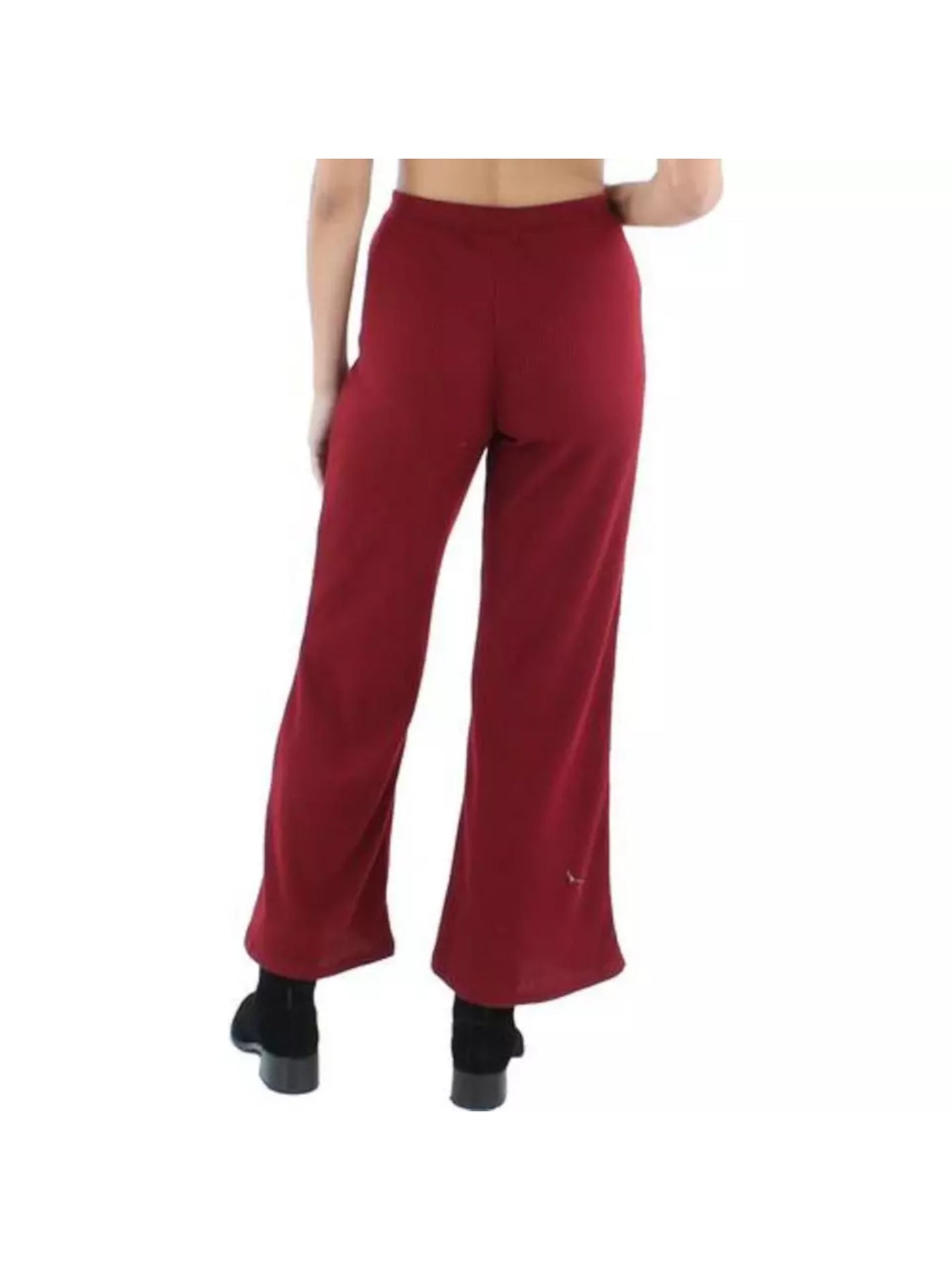 ALMOST FAMOUS Womens Red Ribbed Elastic Waist Lounge Pull-on Wide Leg Pants Juniors M